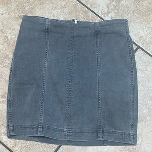 The Free People Modern Femme Washed Grey Denim Mini Skirt Size 4